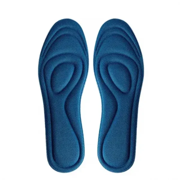 Blue orthopedic insoles for sports shoes.