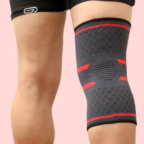 Knee support brace for fitness training and sports like pickleball.