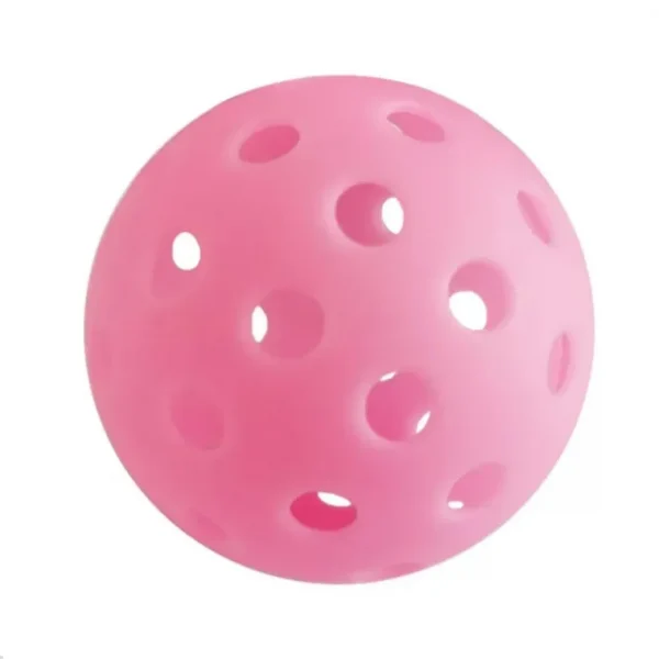 Pink luminous pickleball ball.
