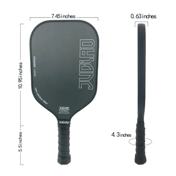 pickleball paddle graphite surface option dimensions.