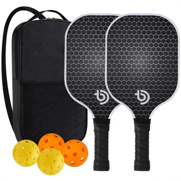 Carbon fiber pickleball paddle gift kit.