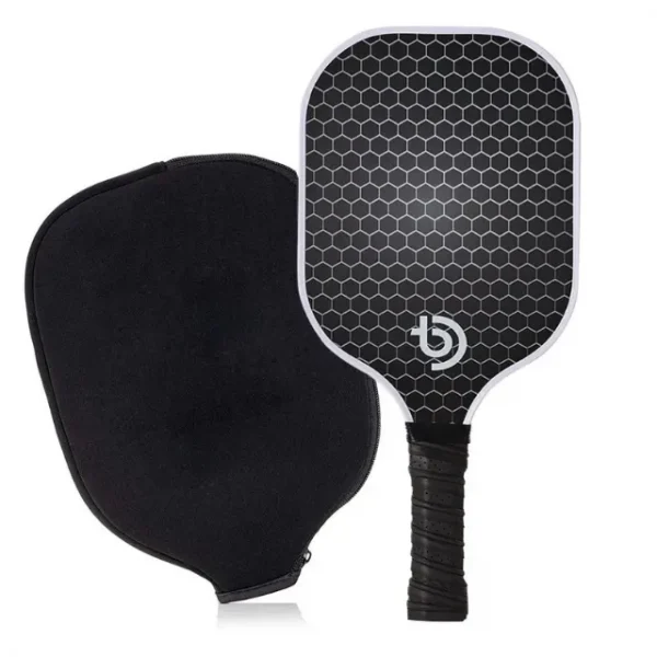 Carbon fiber pickleball paddle with cover