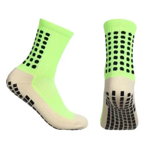 Fashionable and performance-improving soccer socks in neon green